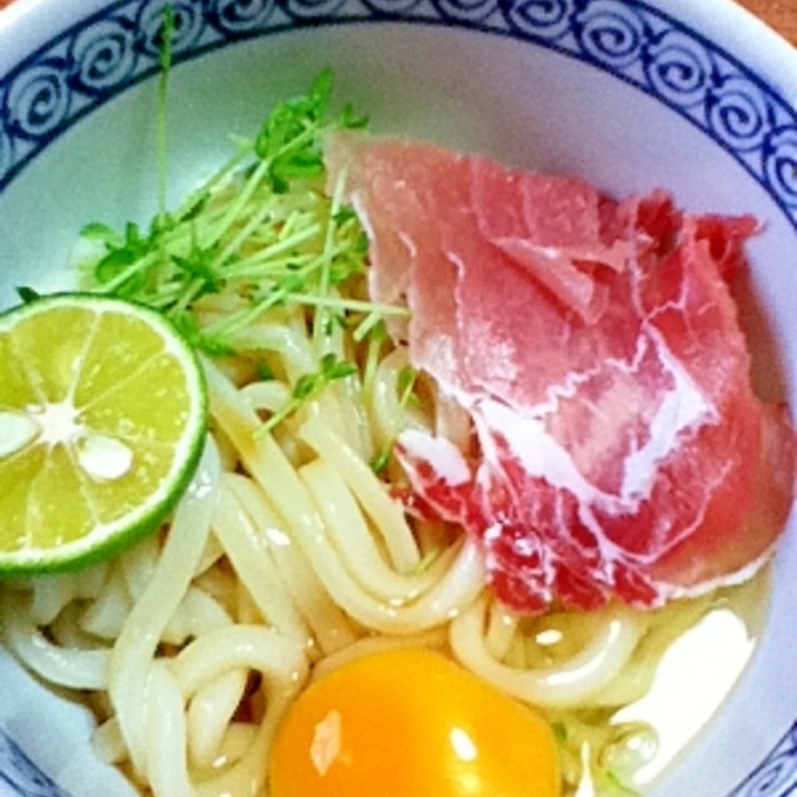 生ハムぶっかけうどん